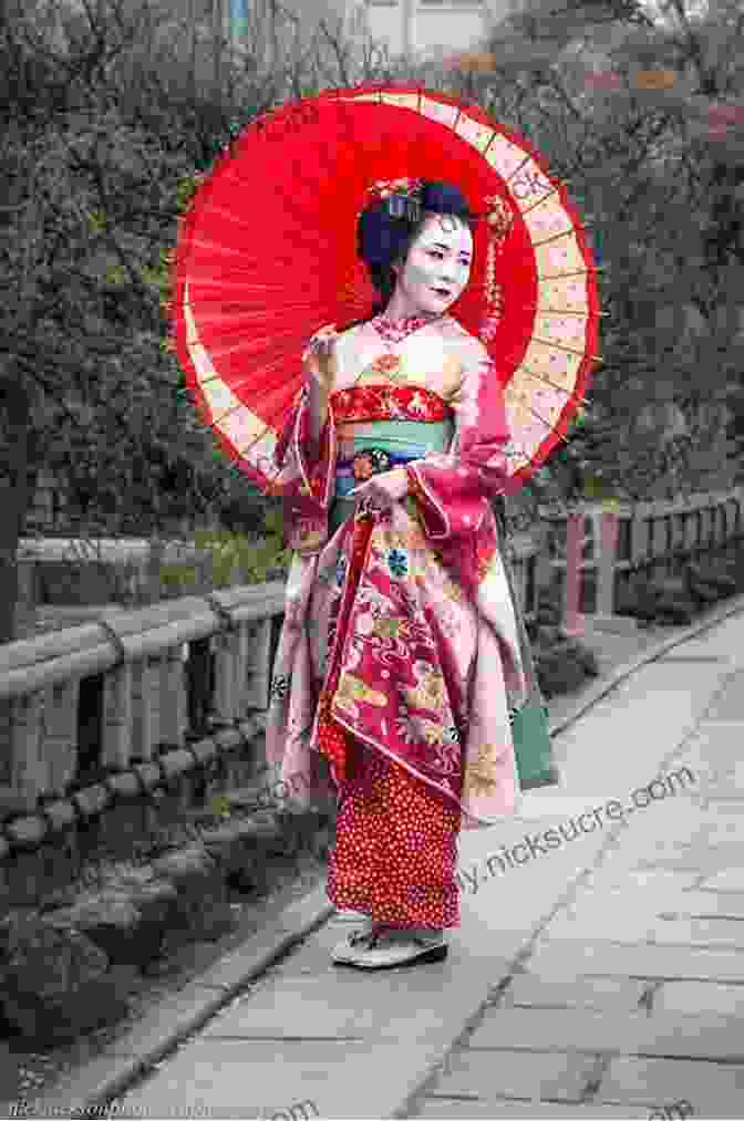 A Photo Of A Geisha In Kyoto, Japan, Wearing A Traditional Kimono And Makeup. Walking The Kiso Road: A Modern Day Exploration Of Old Japan