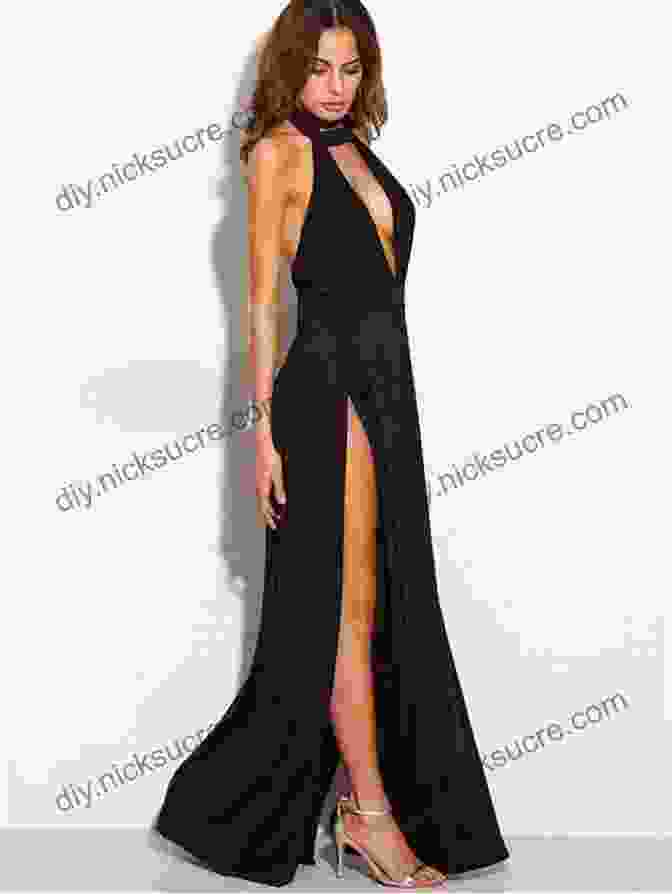A Woman Wearing A Black Dress With A Plunging Neckline And A High Slit. The Dress Is Made Of A Sheer Fabric That Reveals Her Body Underneath. Building The Body: 2008 Autumn